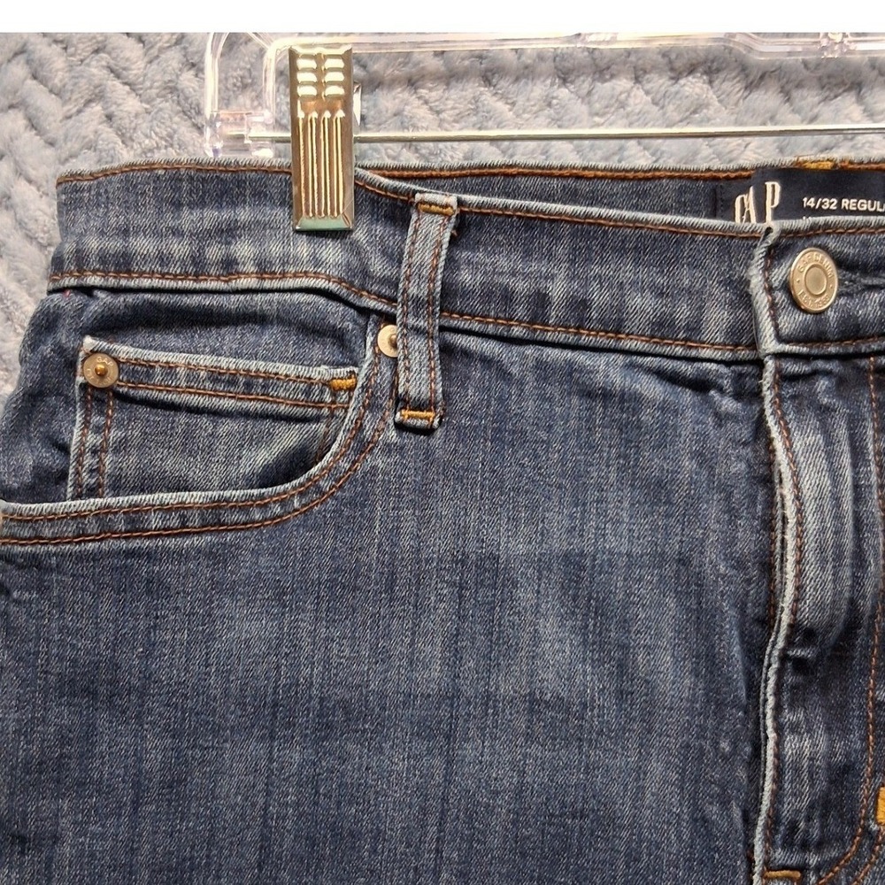 Gap Denim High Rise Legging Jeans Medium Wash Raw Hem 14/32 Regular Blue